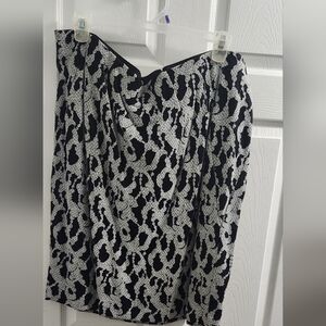 Lane Bryant Black and White Abstract Pencil Skirt